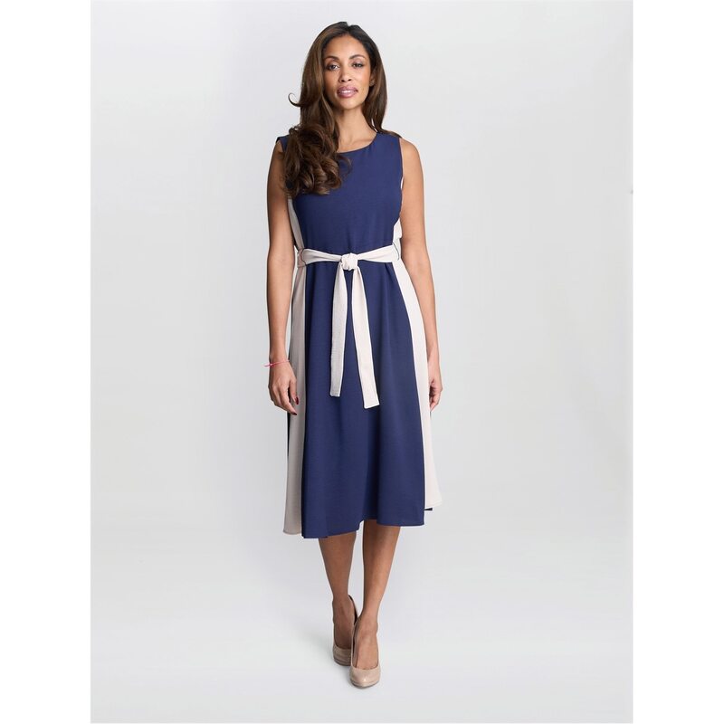 ジーナバッコーニ レディース トップス 衣装 Gina Bacconi Kendall Two Tone Dress NAVY CREAM 皮膚軟化剤