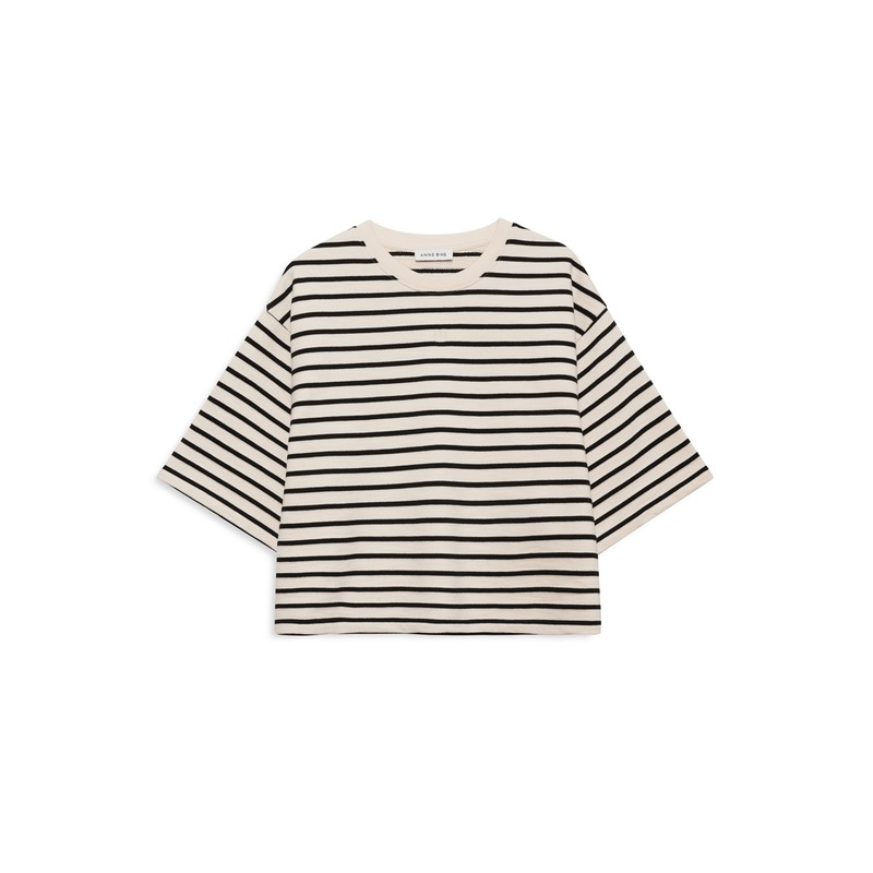 アニービン レディース トップス シャツ Tシャツ ANINE BING Myers Short Sleeve T-Shirt White Black ホワイト