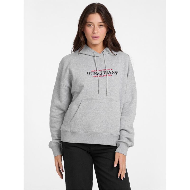 ゲス レディース アウター パーカー・スウェット Guess GJ American HD Ld53 Grey Heather グレー