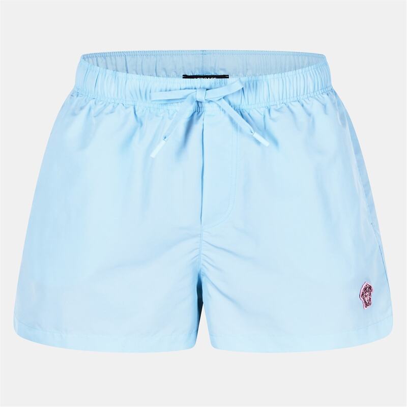 ヴェルサーチ メンズ 水泳着 二分の一ズボン下・さる股引き 遊撃手ズボン下 Versace Crest Swim Shorts Blue 青碧