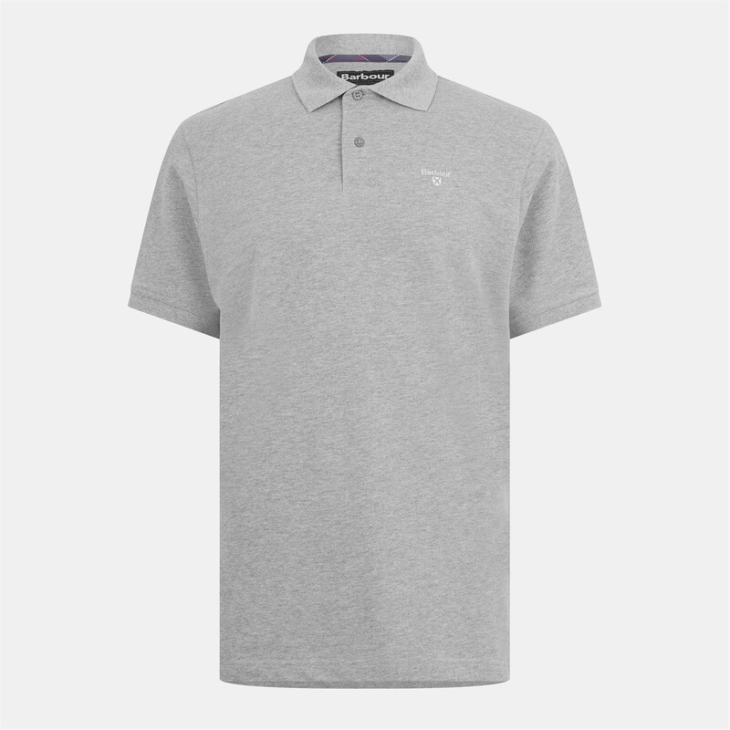 バブアー メンズ トップス Tシャツ ポロシャツ Barbour Tartan Pique Polo Shirt Grey Marl GY52 グレー