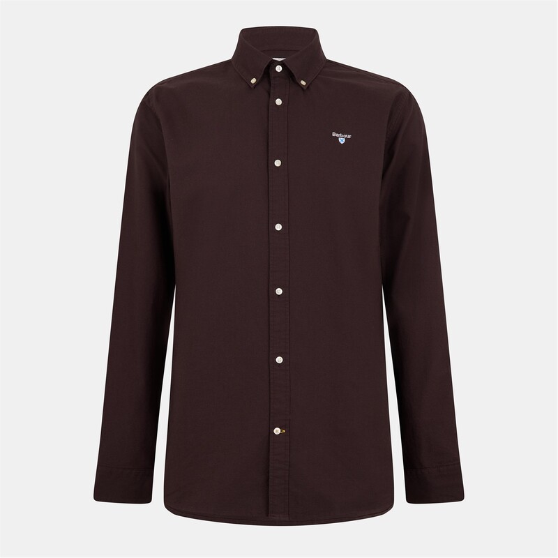 バブアー メンズ トップス シャツ オックスフォード 長袖 Barbour Oxford Tailored Long-Sleeved Shirt Dark Oak
