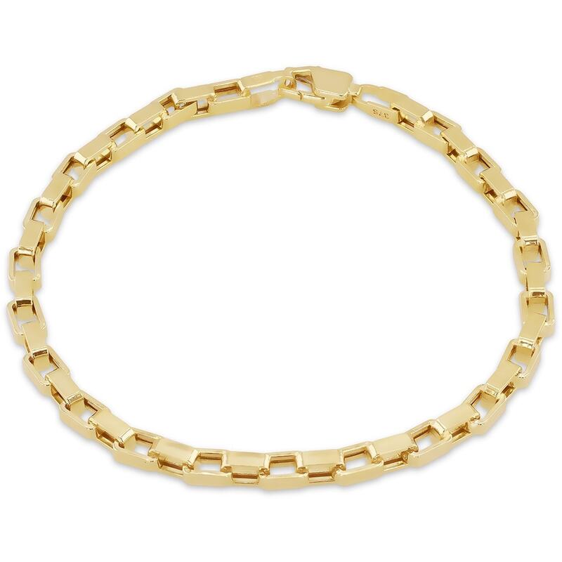 ビー ユー レディース アクセサリー ブレスレット・バングル・アンクレット Be You 9ct Gold Square Paper Link Bracelet Yellow Gold イエロー