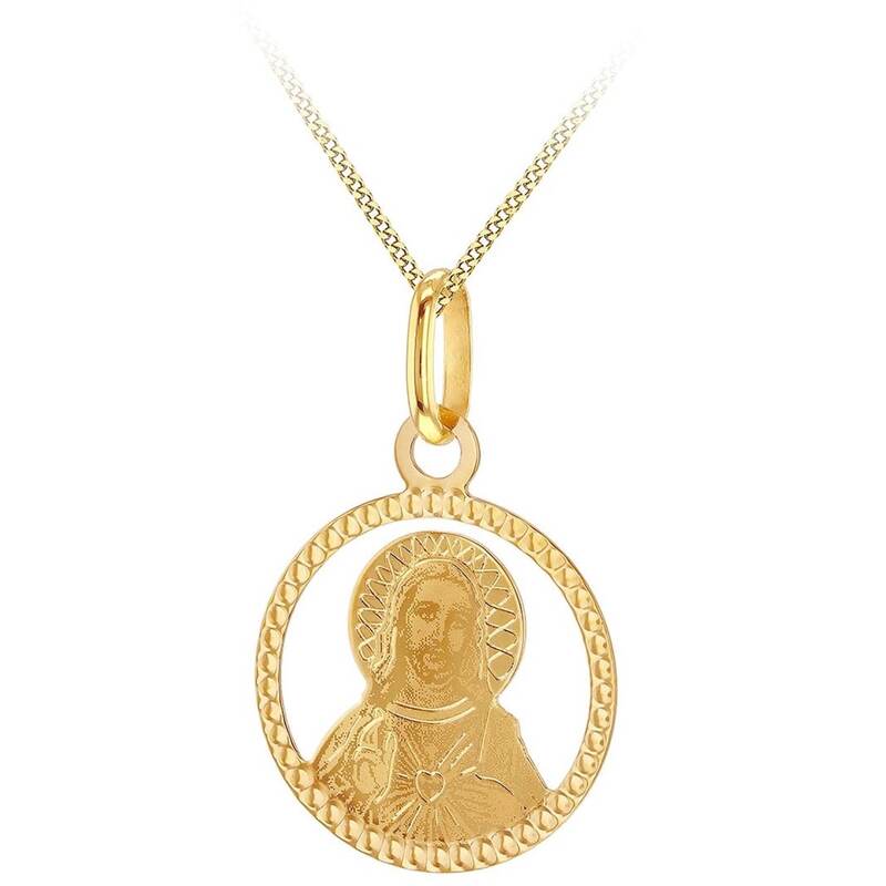 ビー ユー レディース アクセサリー ネックレス・チョーカー・ペンダントトップ レース Be You 9ct Gold Diamond Cut Round Christ Necklace Yellow Gold イエロー