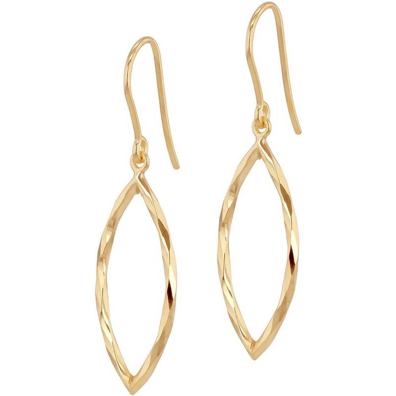 ビー ユー レディース アクセサリー ピアス・イヤリング Be You 9ct Gold Diamond Cut Marquis Shape Creole Earrings Yellow Gold イエロー｜ReVida 店