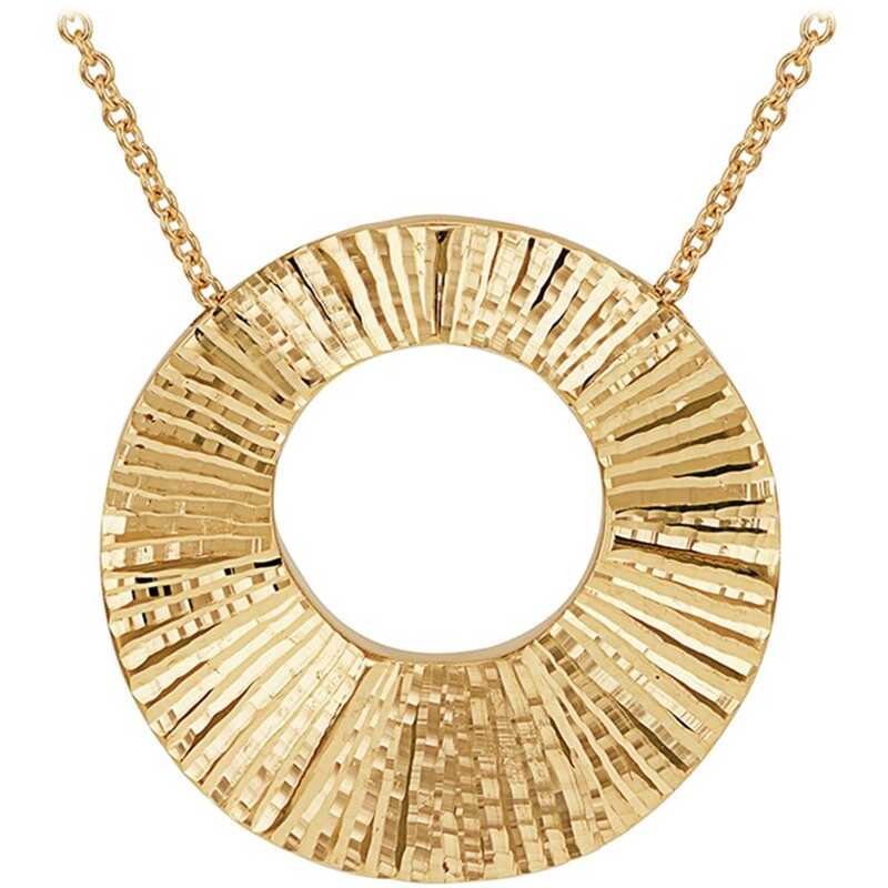 ビー ユー レディース アクセサリー ネックレス・チョーカー・ペンダントトップ レース Be You 9ct Gold Sunray Disc Necklace Yellow Gold イエロー