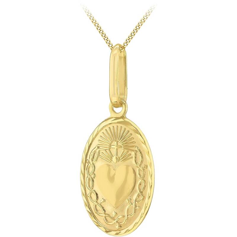 ビー ユー レディース アクセサリー ネックレス・チョーカー・ペンダントトップ レース Be You 9ct Gold Sacred Heart Oval Necklace Yellow Gold イエロー