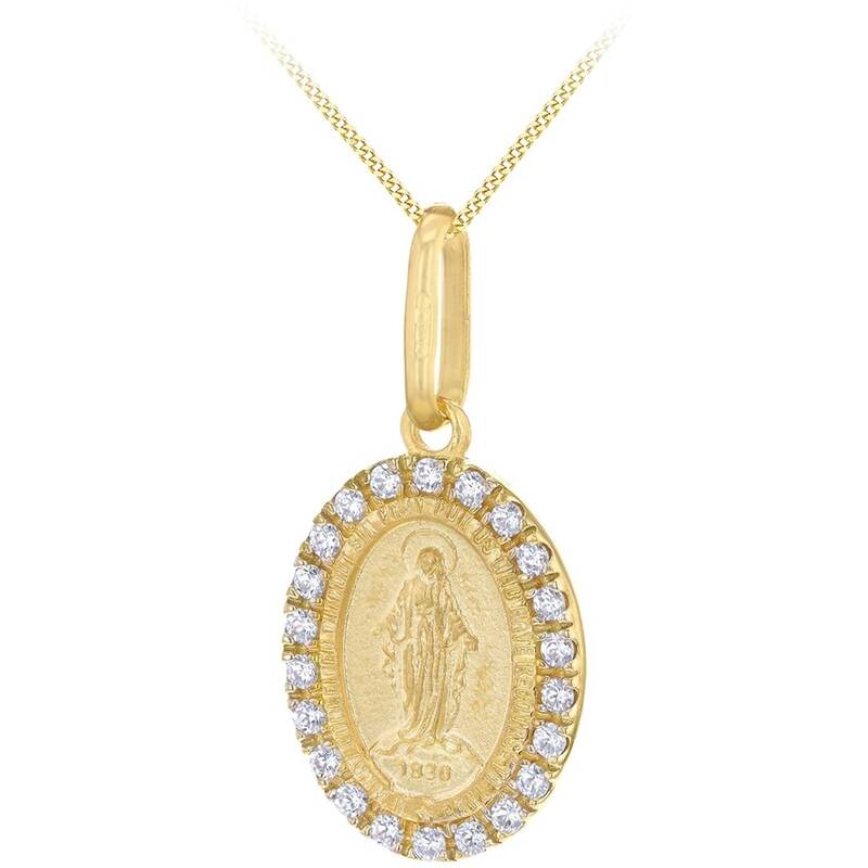 ビー ユー レディース アクセサリー ネックレス・チョーカー・ペンダントトップ レース Be You 9ct Gold Oval Holy Mary with CZ Necklace Yellow Gold イエロー|ReVida 店