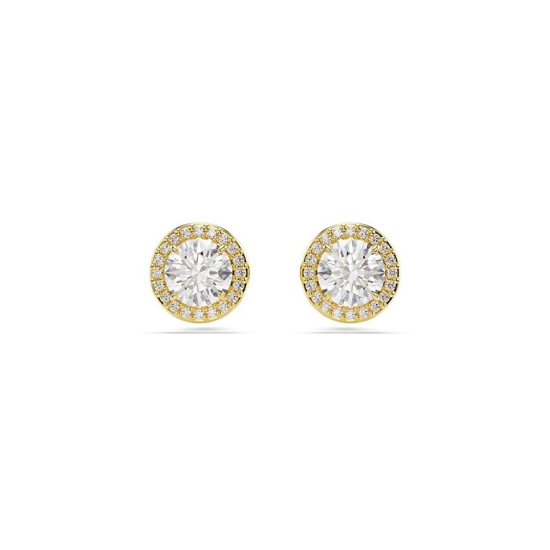 スワロフスキー レディース アクセサリー ピアス・イヤリング Swarovski Una Angelic stud earrings Round cut Pave White Rhodium plated Gold/Crystal ゴールド