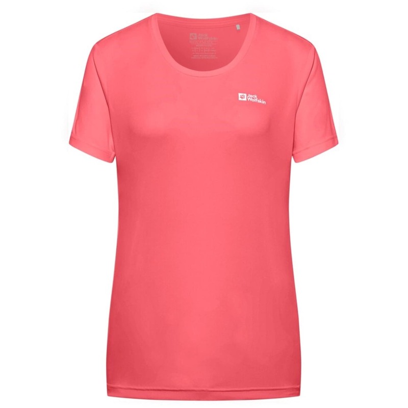 ジャックウルフスキン レディース トップス シャツ Tシャツ Jack Wolfskin Tech Tee Ld53 Coral コーラル