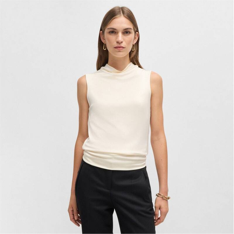 ボス レディース トップス シャツ ノースリーブ Boss Esensa Sleeveless Top White ホワイト