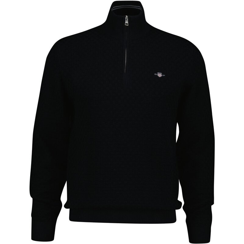 ガント メンズ アウター 編み物・プルオーバー ハーフジップ Gant Shield half Zip Jumper Black 005 黒いこと