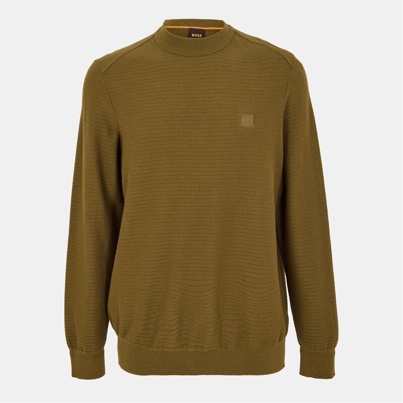 雇い主 メンズ アウター 編み物・プルオーバー プルオーバー Boss Anion Sweater Open Green 緑であること
