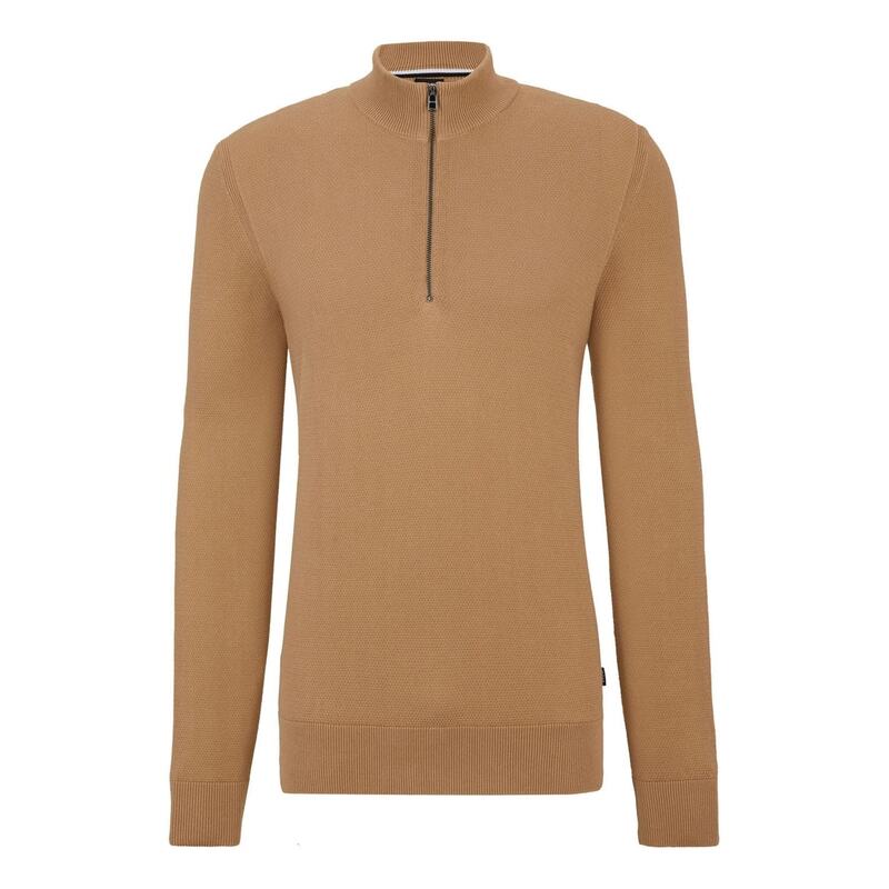 ボス メンズ アウター ニット・セーター セーター Boss Embrando-P Quarter-Zip Sweater Beige ベージュ