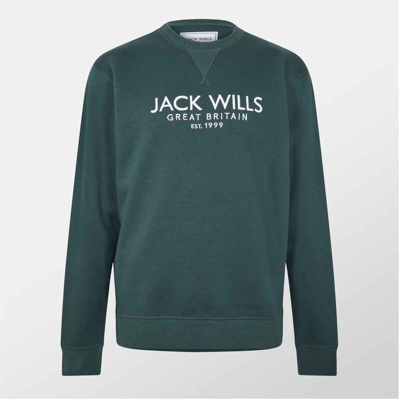 ジャック ウィルス メンズ アウター パーカー・スウェット スウェット シャツ ロゴ Jack Wills Belvue Logo Sweatshirt Dark Pine