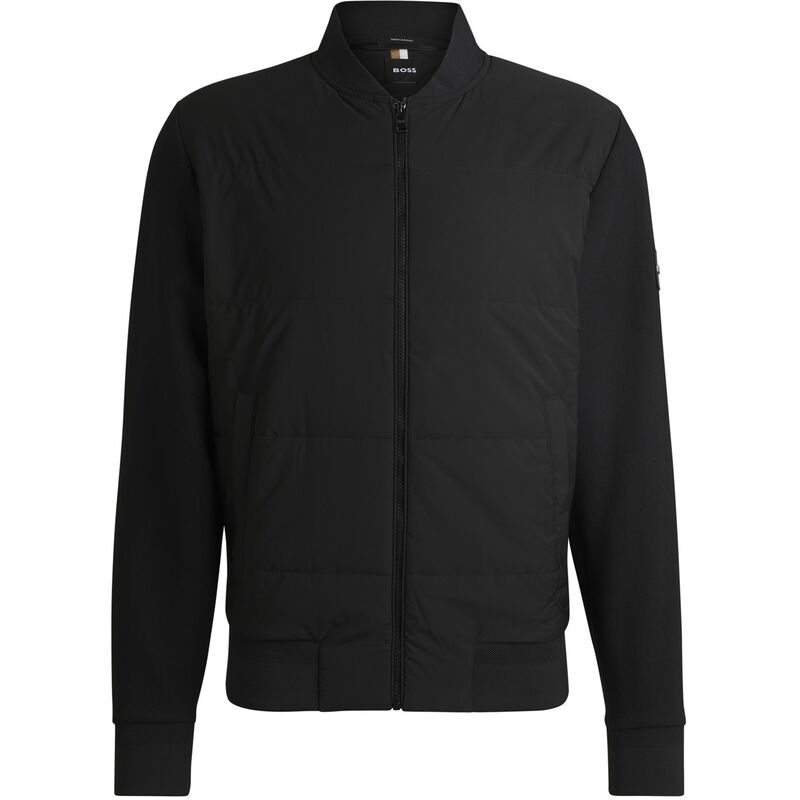 ボス メンズ アウター パーカー・スウェット スウェット シャツ Boss Skiles Zip-Up Sweatshirt Black 001 ブラック｜ReVida 店