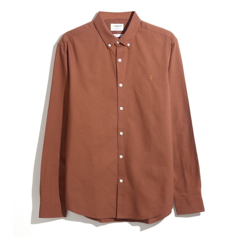 ファーラー メンズ トップス プルオーバー オックスフォード Farah Oxford Long Sleeve Shirt Teak