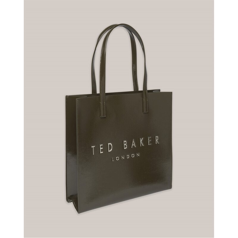 テッドベーカー レディース バッグ ハンドバッグ レザー Ted Baker Women's Crinkle Icon Leather Tote Bag Khaki カーキ