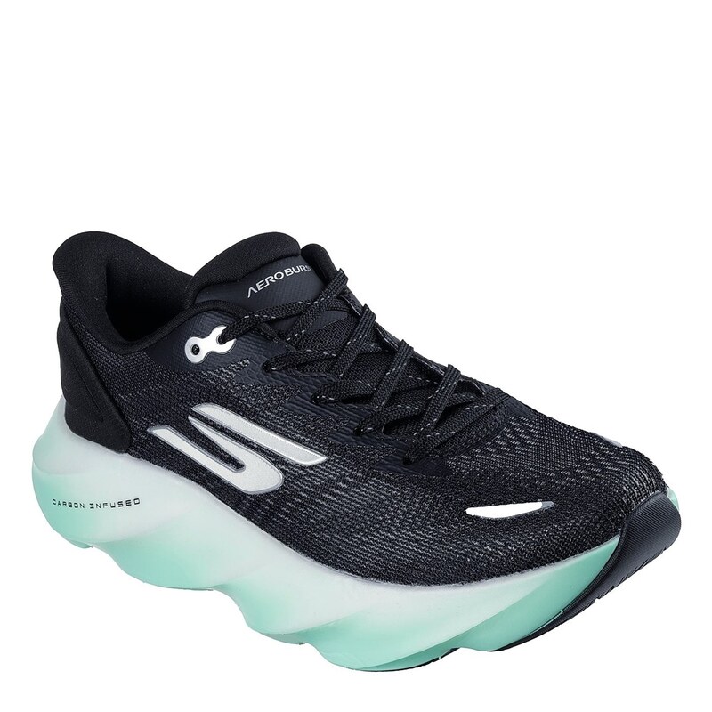 スケッチャーズ レディース シューズ スニーカー Skechers AERO Burst Running Trainers Ladies Black/White 白いこと