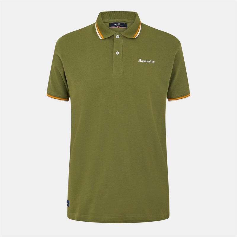 アクアスキュータム メンズ トップス スポーツシャツ Aquascutum StSs Polo 錫99 Green/White 白いこと