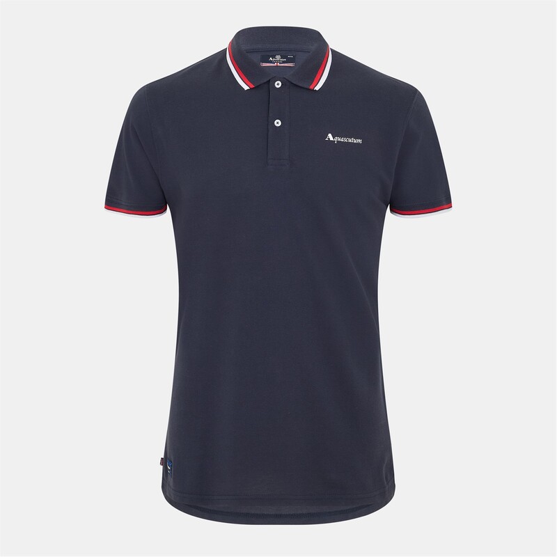 アクアスキュータム メンズ トップス スポーツシャツ Aquascutum StSs Polo 錫99 Navy/White 白いこと