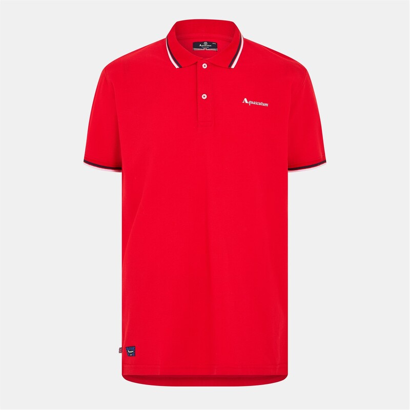 アクアスキュータム メンズ トップス スポーツシャツ Aquascutum StSs Polo 錫99 Red/White 白いこと