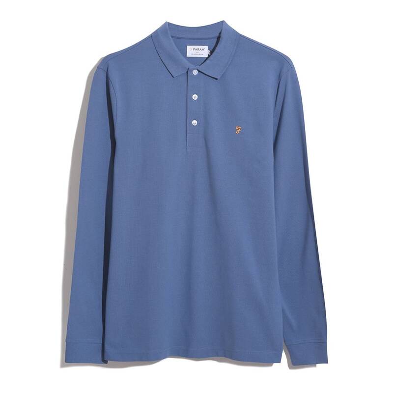 ファーラー メンズ トップス ポロシャツ Farah Blns Ls Polo Sn99 Para Blue ブルー