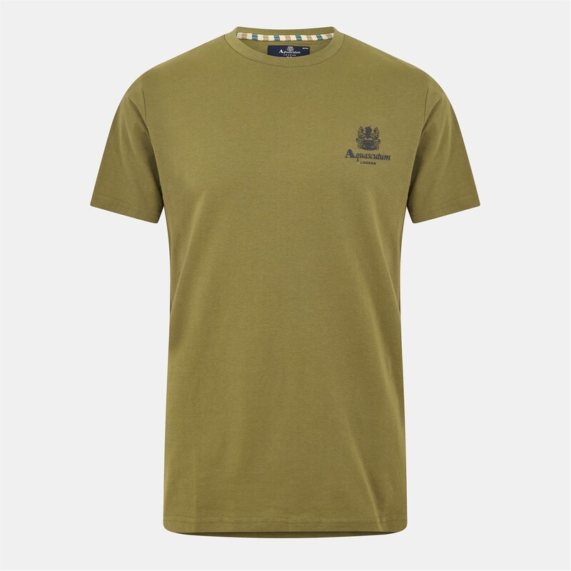 アクアスキュータム メンズ トップス Tシャツ ロゴ Aquascutum Logo Tee Sn99 Green/Navy ネイビー