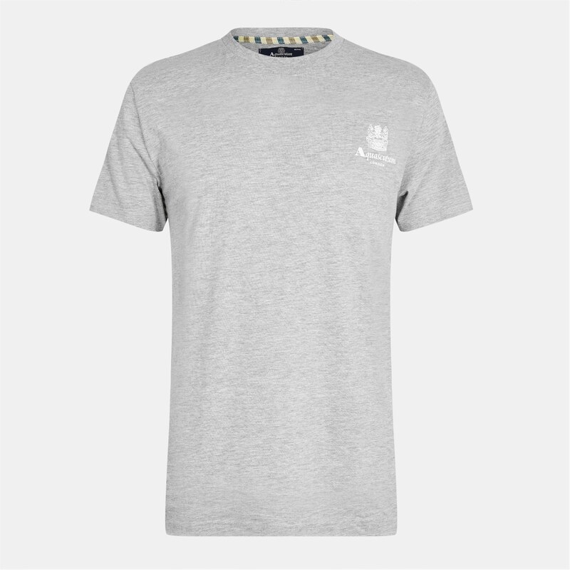 アクアスキュータム メンズ トップス Tシャツ ロゴ Aquascutum Logo Tee Sn99 Light Grey/Wht グレー