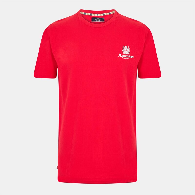 アクアスキュータム メンズ トップス Tシャツ ロゴ Aquascutum Logo Tee Sn99 Red/White ホワイト