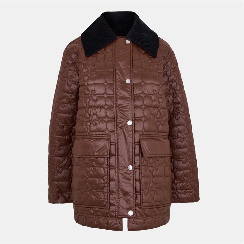 ガニー レディース アウター ジャケット・ブルゾン キルティング ジャケット Ganni Quilted Jacket Ld54 Chicory Coffee コーヒー