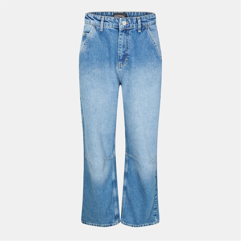 カンゴール レディース ボトムス デニムパンツ Kangol Patch Baggy Ld53 Blue ブルー｜ReVida 店