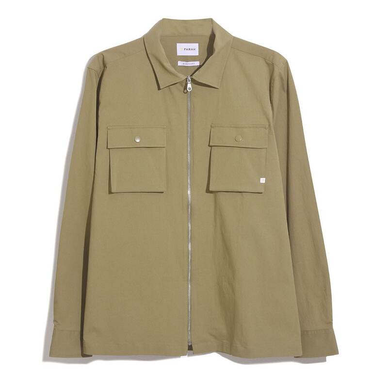 ファーラー メンズ トップス シャツ Farah Lynden Full-Zip Overshirt Khaki カーキ