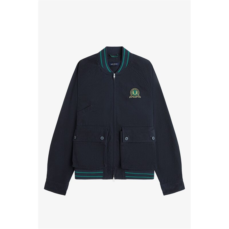 フレッドペリー メンズ アウター ジャケット・ブルゾン Fred Perry Fred BadgeBomber Jkt Sn54 Navy 608 ネイビー