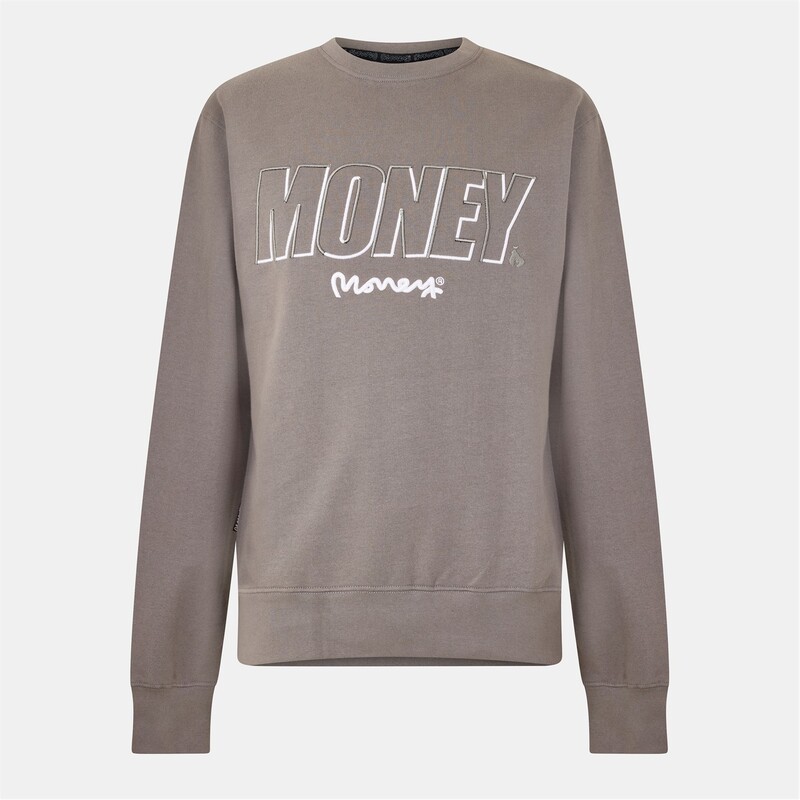 マネー メンズ アウター パーカー・スウェット Money Block Out Crew Steel Grey グレー