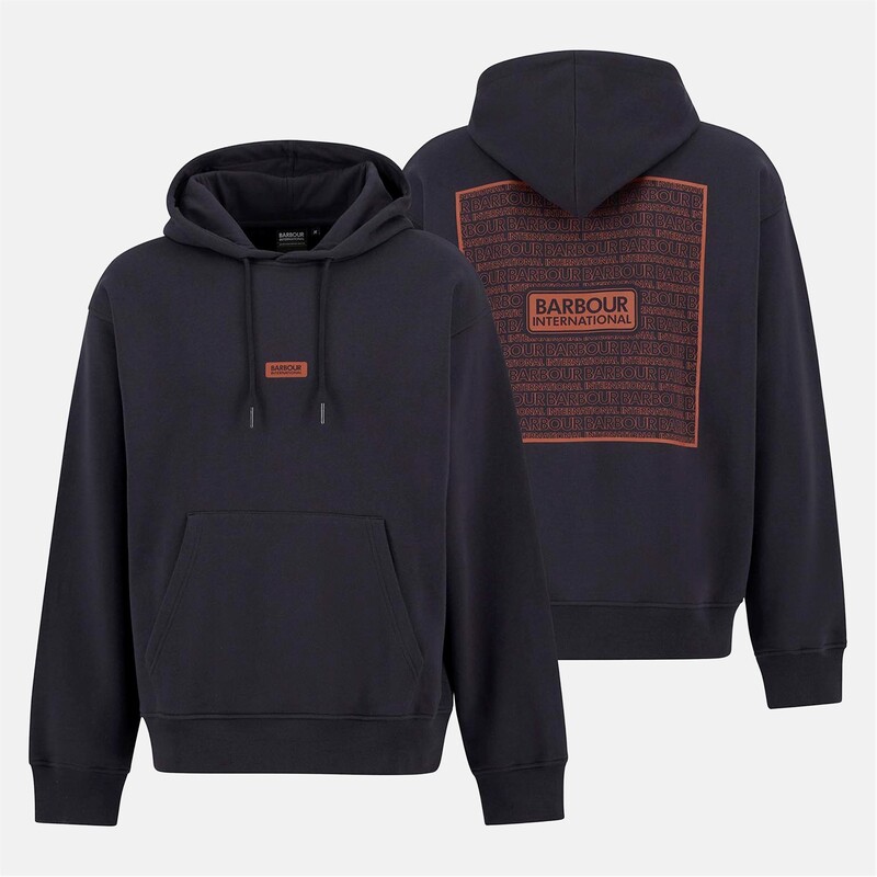 バブアー メンズ アウター パーカー・スウェット パーカー グラフィック Barbour International Lever Graphic Hoodie Dark Navy ネイビー