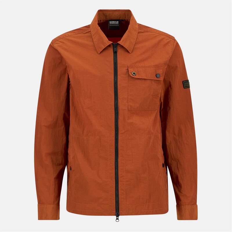 バブアー メンズ トップス シャツ Barbour International Inline Zip-Through Overshirt Drk Ginger OR94｜ReVida 店