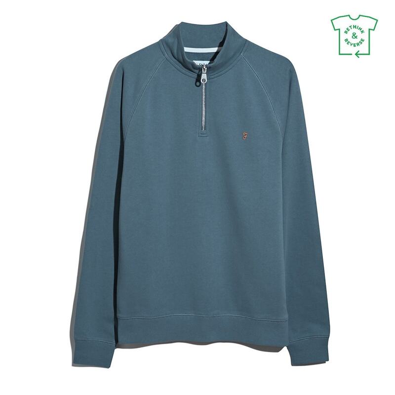 ファーラー メンズ アウター ニット・セーター Farah Jim Zip Jumper Chalk Blue 413 チョーク