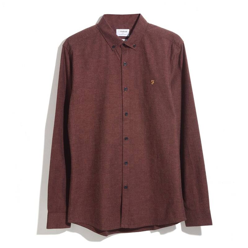 ファーラー メンズ トップス シャツ Tシャツ Farah Steen Slim-Fit Shirt Brown ブラウン