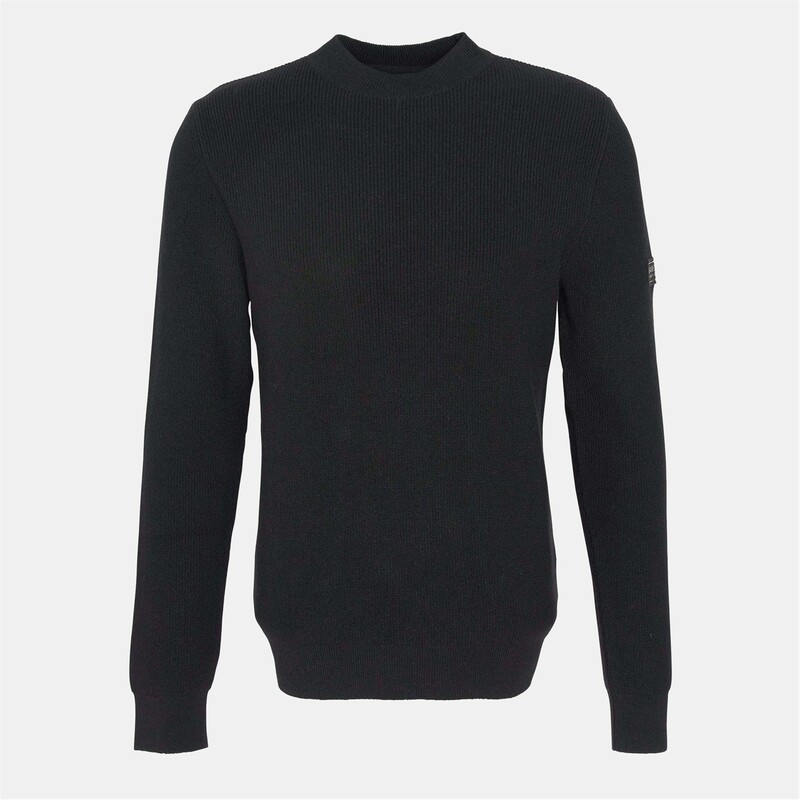 バブアー メンズ アウター ニット・セーター クルーネック Barbour International Crawley Crew Neck Jumper Black BK31 ブラック