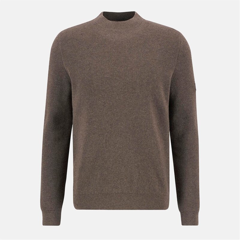 バブアー メンズ アウター ニット・セーター クルーネック Barbour International Crawley Crew Neck Jumper Brindle ST59