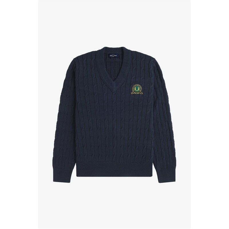 フレッドペリー メンズ アウター 編み物・プルオーバー Fred Perry Fred Badge Jumper 錫54 Navy 608 米国海軍