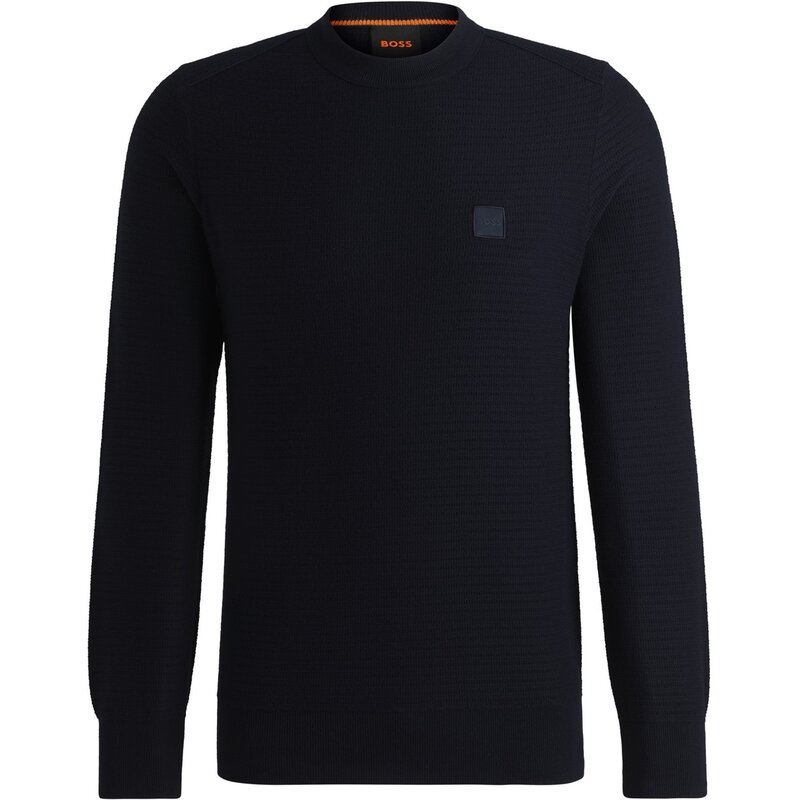 ボス メンズ アウター ニット・セーター セーター Boss Anion Sweater Dark Blue 404 ブルー｜ReVida 店