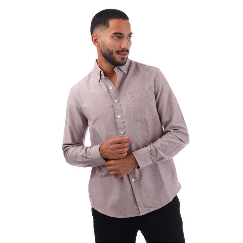 ファーラー メンズ トップス シャツ Farah Boxworth Shirt Oxblood オックスブラッド|ReVida 店