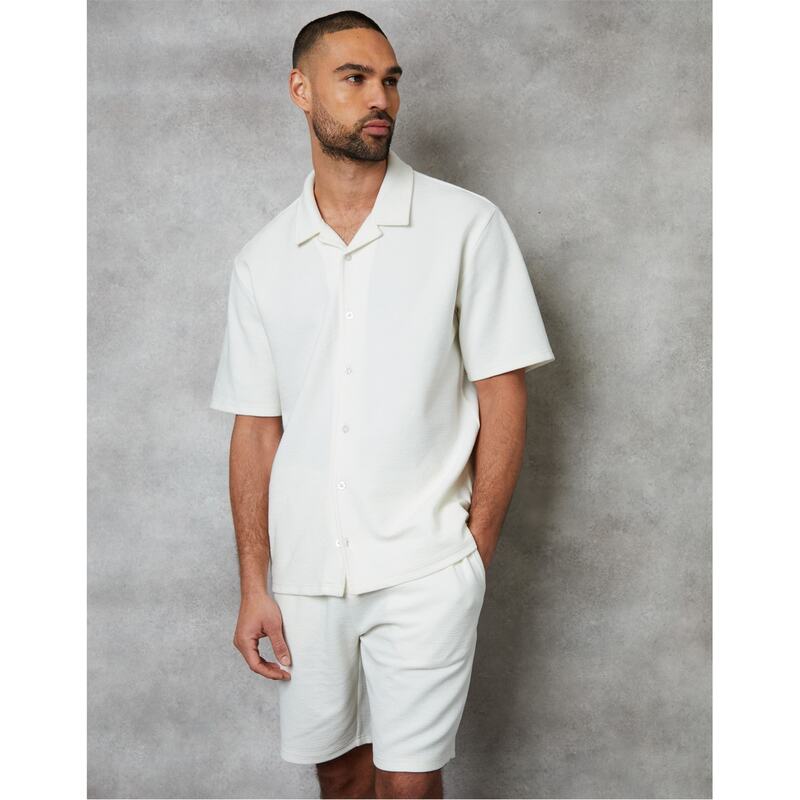 スリードベア メンズ トップス プルオーバー Threadbare Embley Shirt 錫99 Ecru エクリュ カジュアルシャツ-メンズファッション-トップス