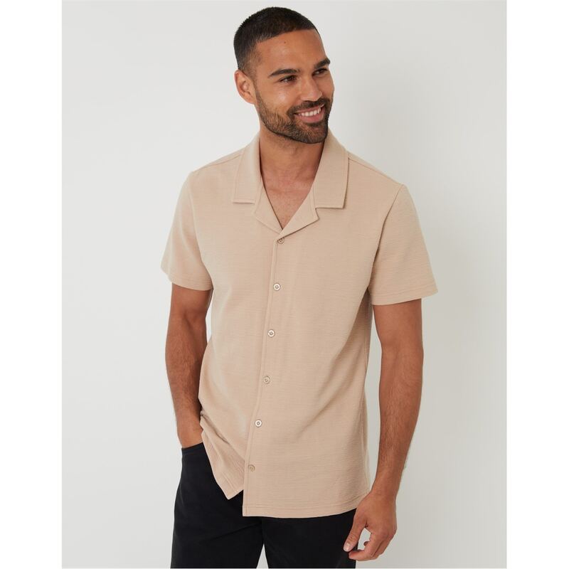 スリードベア メンズ トップス シャツ Threadbare Embley Shirt Sn99 Stone ストーン