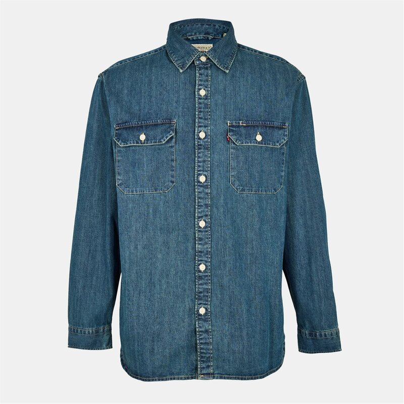 リーヴァイズジーンズ メンズ トップス プルオーバー Levis Jackson Worker Shirt Dark Wash Denim ジーンズ トップス-メンズファッション