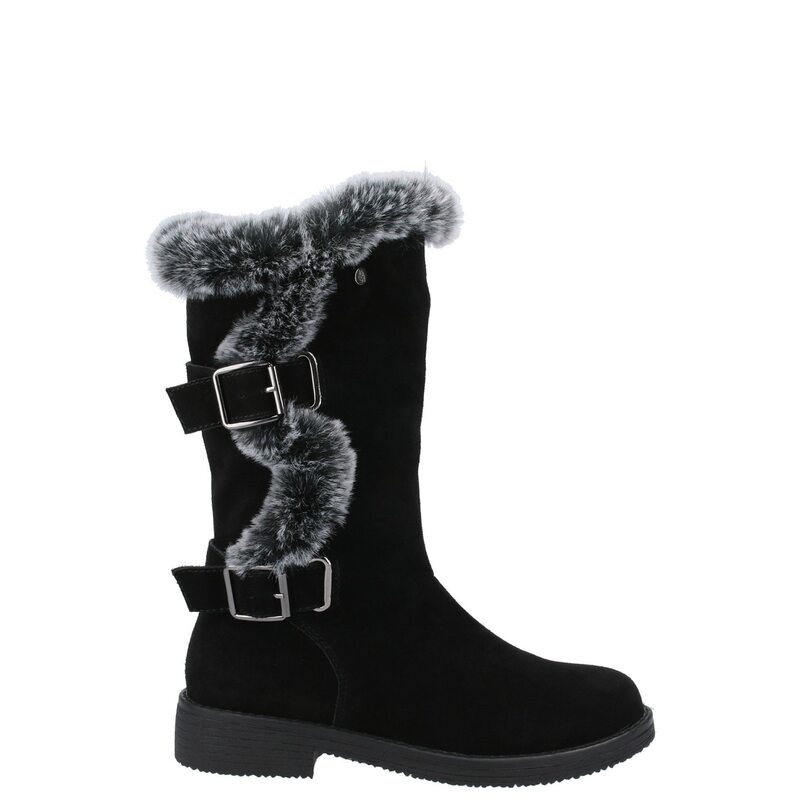 ハッシュパピー レディース シューズ ブーツ・レインブーツ Hush Puppies Megan Wide Boot Black ブラック