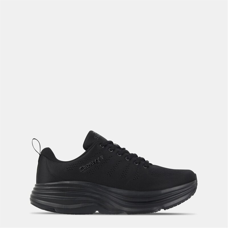 スラセンジャー メンズ シューズ スニーカー メッシュ Slazenger Mesh Trainers Mens Black/Black ブラック
