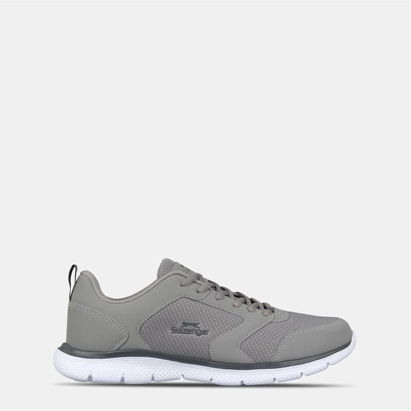 スラセンジャー メンズ シューズ スニーカー メッシュ Slazenger Force Mesh Trainer Mens Grey/White ホワイト
